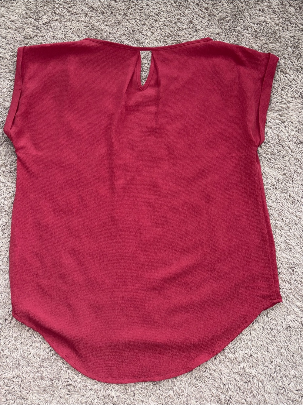 Pink Rose Raspberry Red/pink Short Sleeve Scoop Neck Blouse - Picture 3 of 4